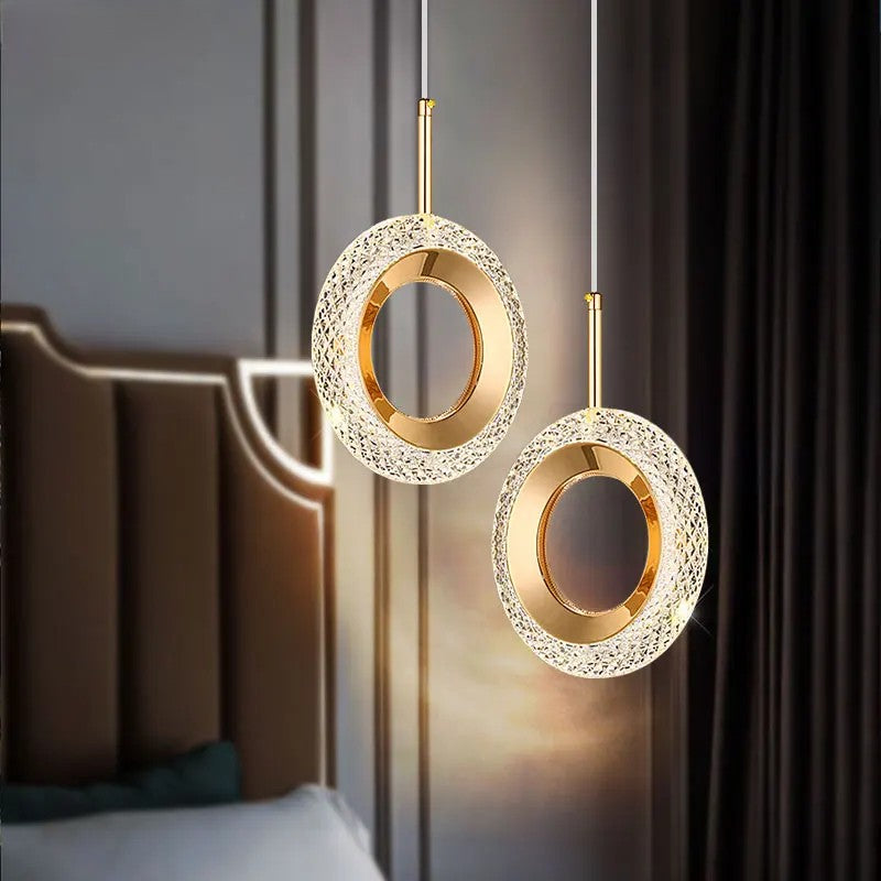 Lustre Pendente LED Anel Nórdico Luxo
