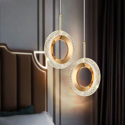 Lustre Pendente LED Anel Nórdico Luxo