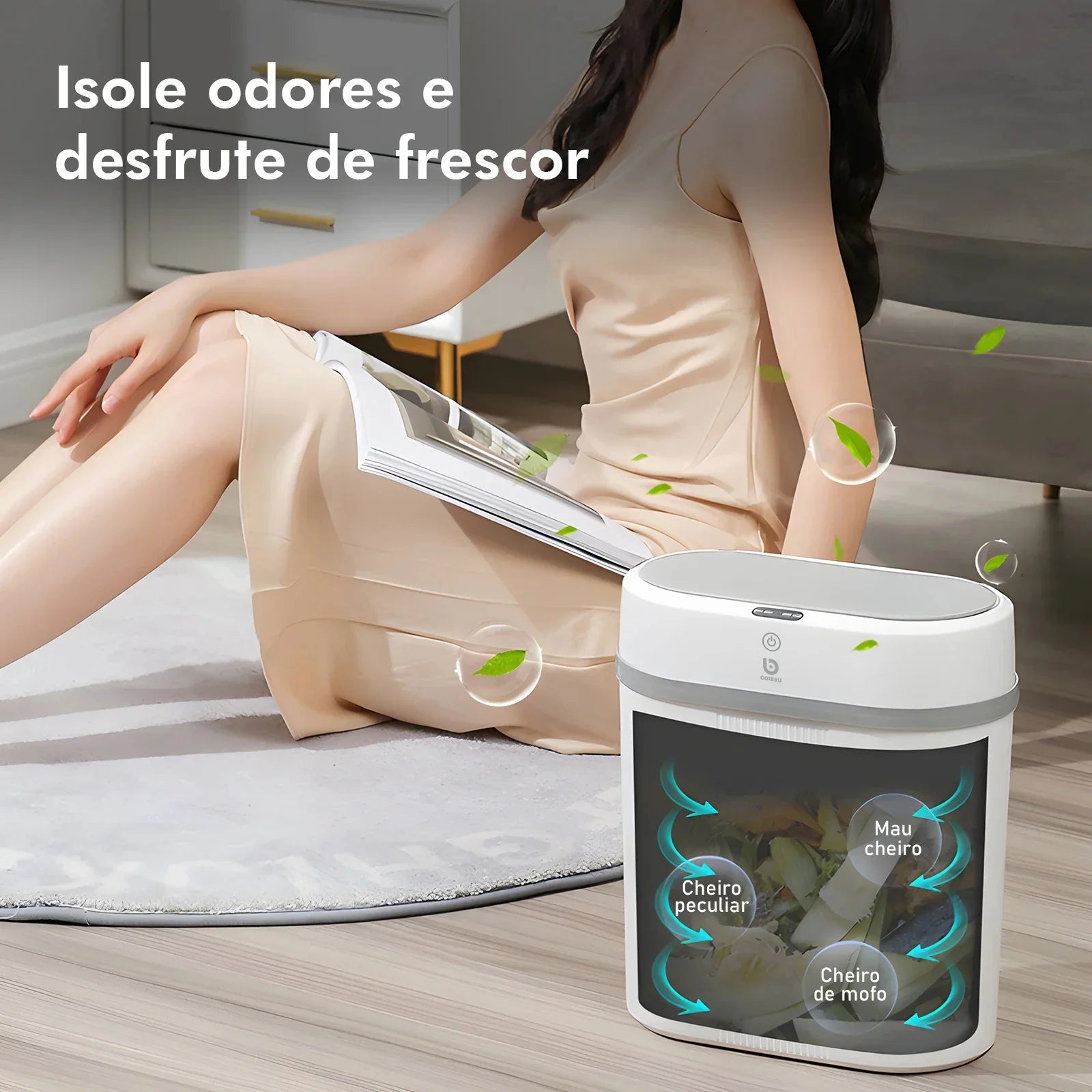 Lixeira para Banheiro e Cozinha com Sensor Inteligente