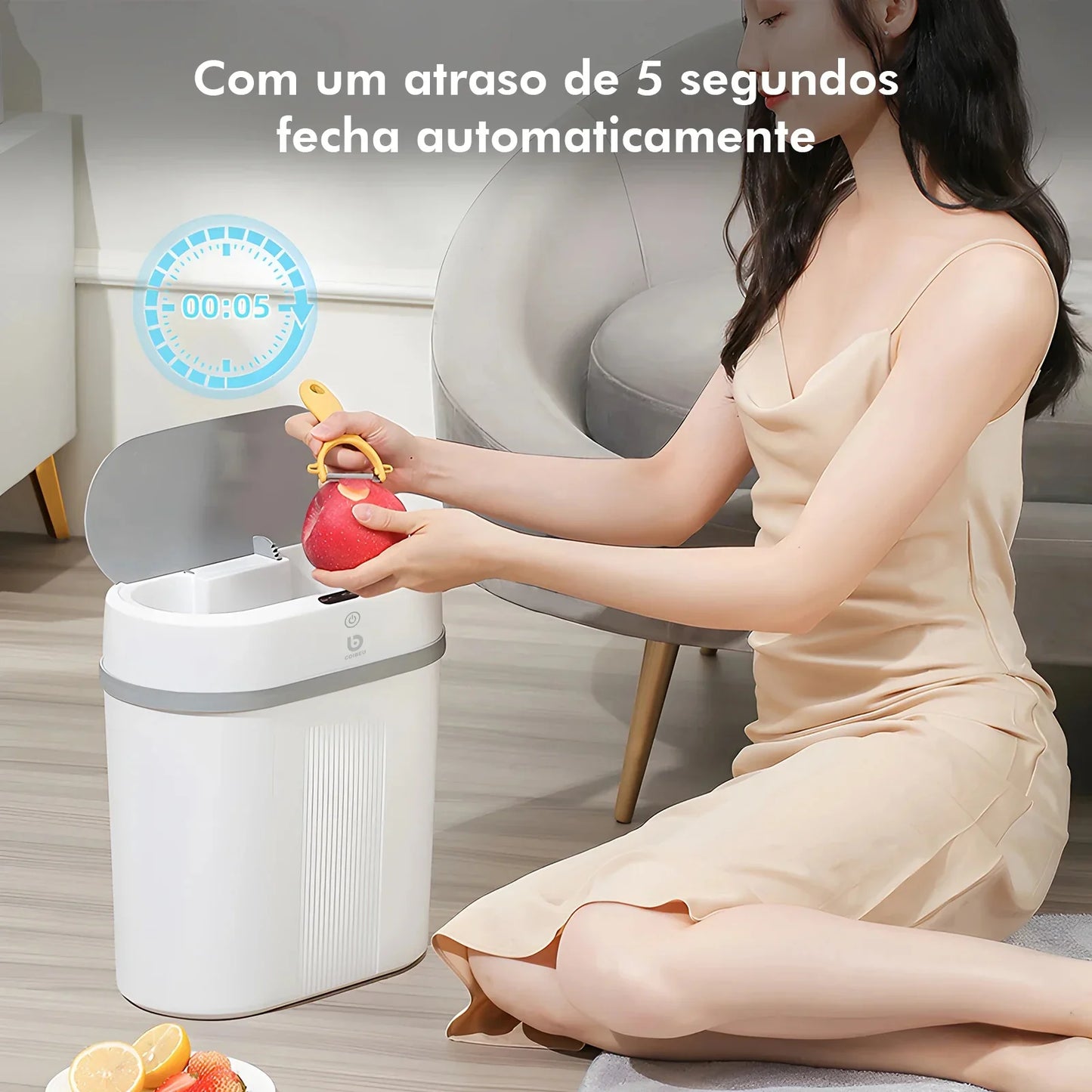 Lixeira para Banheiro e Cozinha com Sensor Inteligente